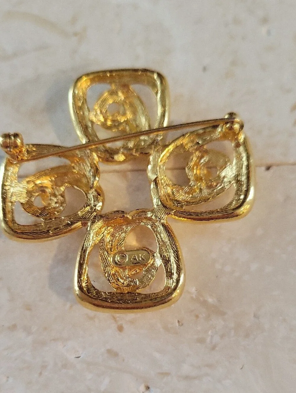 Anne Klein Gold-Tone Spiral Flower Brooch